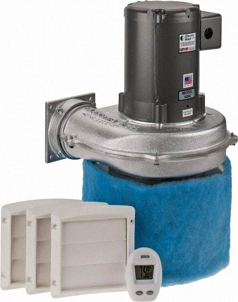 Electra-Kool - 3 Phase, 1.6 to 1.4/0.7 Amp, 455 CFM, 3,450 RPM, 200 Cubic Ft. Filtered Enclosure Blower - 4 Inch Inside Width - Industrial Tool & Supply
