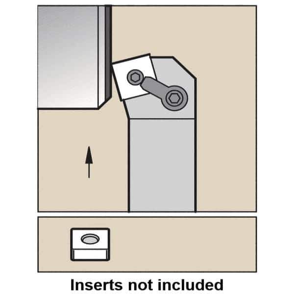 Kennametal - MSKN, Right Hand Cut, 15° Lead Angle, 25mm Shank Height x 25mm Shank Width, Negative Rake Indexable Turning Toolholder - 150mm OAL, SN..1204.. Insert Compatibility, Series Kenloc - Industrial Tool & Supply