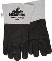 MCR Safety - Size M Unlined Pigskin Welding Glove - Black, Pair - Industrial Tool & Supply