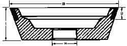 Made in USA - 5" Diam, 1-1/4" Hole Size, 1-3/4" Overall Thickness, 220 Grit, Type 11 Tool & Cutter Grinding Wheel - Very Fine Grade, Diamond - Industrial Tool & Supply