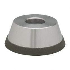 Made in USA - 3-3/4" Diam, 1-1/4" Hole Size, 1-1/2" Overall Thickness, 120 Grit, Type 11 Tool & Cutter Grinding Wheel - Fine Grade, CBN - Industrial Tool & Supply