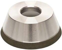 Made in USA - 3-3/4" Diam, 1-1/4" Hole Size, 1-1/2" Overall Thickness, 120 Grit, Type 11 Tool & Cutter Grinding Wheel - Fine Grade, CBN - Industrial Tool & Supply