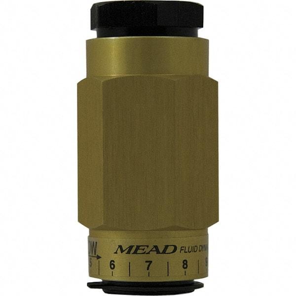 Mead - 1/8" NPTF Threaded Flow Control Valve - 0 to 250 psi & Aluminum Material - Industrial Tool & Supply