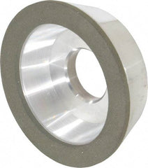 Made in USA - 4" Diam, 1-1/4" Hole Size, 1-1/4" Overall Thickness, 100 Grit, Type 11 Tool & Cutter Grinding Wheel - Fine Grade, Diamond - Industrial Tool & Supply