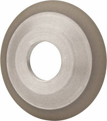 Made in USA - 4" Diam, 1-1/4" Hole Size, 1/2" Overall Thickness, 100 Grit, Type 12 Tool & Cutter Grinding Wheel - Fine Grade, Diamond - Industrial Tool & Supply