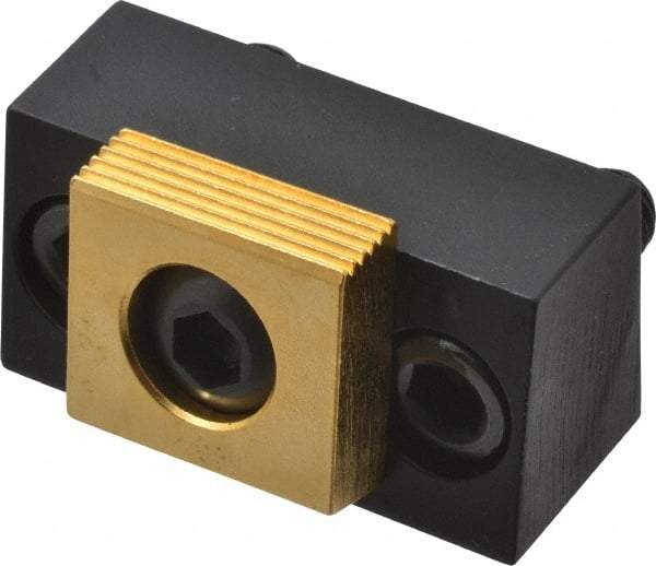 Mitee-Bite - 1/2-13 Screw Thread, 1-1/2" Wide x 0.99" High, Serrated & Smooth Steel Compact Style Screw Mount Toe Clamp - 6,000 Lb Holding Force, 100 Lb Ft Torque - Industrial Tool & Supply