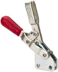 De-Sta-Co - 100 Lb Holding Capacity, Vertical Handle, Manual Hold Down Toggle Clamp - 55° Handle Movement, 100° Bar Opening, U-Bar, Straight Base, Electro-Plated Zinc, Carbon Steel - Industrial Tool & Supply