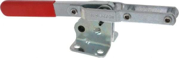 De-Sta-Co - 1,200 Lb Capacity, Horizontal, U-Bar, Flanged Base, Carbon Steel Pull Action Latch Clamp - 3.38" Drawing Movement, 9.49" OAL, Straight Handle - Industrial Tool & Supply