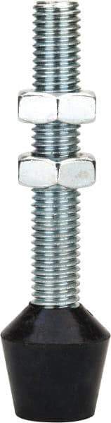 De-Sta-Co - 5/8-11 Carbon Steel Cap Tip Clamp Spindle Assembly - 92.2mm Thread Length, 127mm OAL, Flat Tip Cap, 1.38" Tip Surface Diam, Use with Toggle Clamps - Industrial Tool & Supply