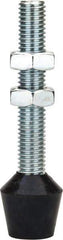 De-Sta-Co - 5/8-11 Carbon Steel Cap Tip Clamp Spindle Assembly - 92.2mm Thread Length, 127mm OAL, Flat Tip Cap, 1.38" Tip Surface Diam, Use with Toggle Clamps - Industrial Tool & Supply