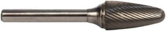 M.A. Ford - 3mm Cut Diam, 3mm Shank Diam, Tree with Radius Head Single Cut Burr - Carbide, Radius End, 12.7mm LOC, 38mm OAL - Industrial Tool & Supply