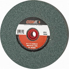 Camel Grinding Wheels - 80 Grit Silicon Carbide Bench & Pedestal Grinding Wheel - 6" Diam x 1" Hole x 1" Thick, 4456 Max RPM, I Hardness, Medium Grade , Vitrified Bond - Industrial Tool & Supply