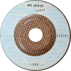 Cratex - 24 Grit, 4-1/2" Wheel Diam, 1/4" Wheel Thickness, 7/8" Arbor Hole, Type 27 Depressed Center Wheel - Aluminum Oxide, Compatible with Angle Grinder - Industrial Tool & Supply