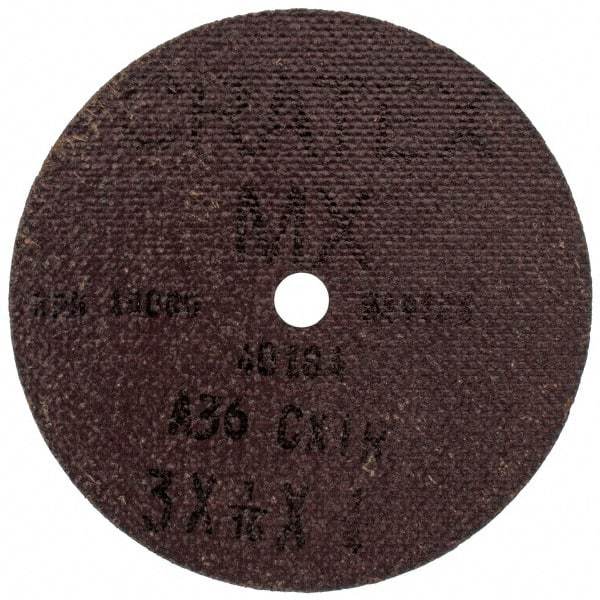 Cratex - 3" Diam 1/4" Hole 36 Grit Fiber Disc - Very Coarse Grade, Aluminum Oxide - Industrial Tool & Supply