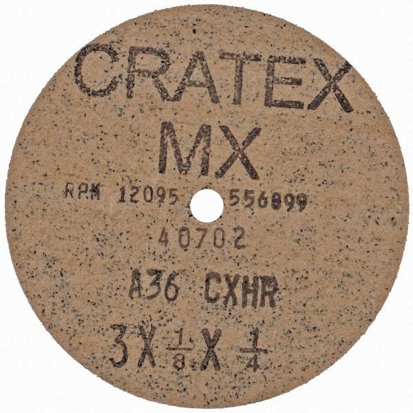 Cratex - 3" Diam 1/4" Hole 36 Grit Fiber Disc - Very Coarse Grade, Aluminum Oxide - Industrial Tool & Supply