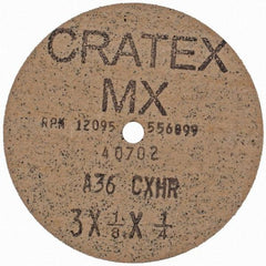 Cratex - 3" Diam 1/4" Hole 36 Grit Fiber Disc - Very Coarse Grade, Aluminum Oxide - Industrial Tool & Supply
