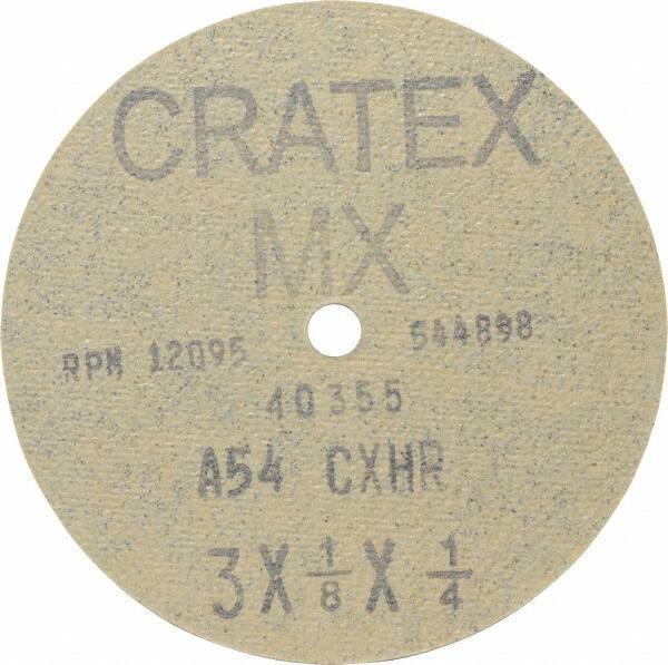 Cratex - 3" Diam 1/4" Hole 54 Grit Fiber Disc - Coarse Grade, Aluminum Oxide - Industrial Tool & Supply