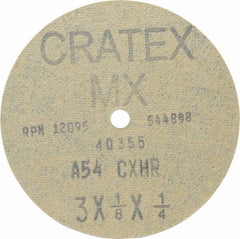 Cratex - 3" Diam 1/4" Hole 54 Grit Fiber Disc - Coarse Grade, Aluminum Oxide - Industrial Tool & Supply