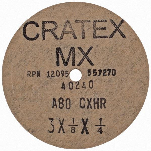 Cratex - 3" Diam 1/4" Hole 80 Grit Fiber Disc - Medium Grade, Aluminum Oxide - Industrial Tool & Supply