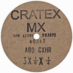Cratex - 3" Diam 1/4" Hole 80 Grit Fiber Disc - Medium Grade, Aluminum Oxide - Industrial Tool & Supply