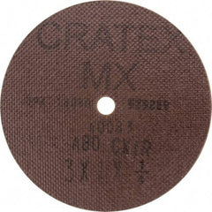 Cratex - 3" Diam 1/4" Hole 80 Grit Fiber Disc - Medium Grade, Aluminum Oxide - Industrial Tool & Supply