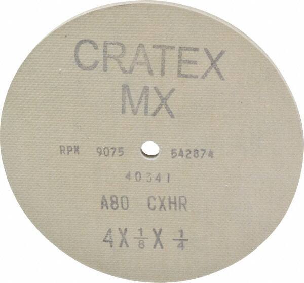 Cratex - 4" Diam 1/4" Hole 80 Grit Fiber Disc - Medium Grade, Aluminum Oxide - Industrial Tool & Supply