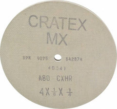 Cratex - 4" Diam 1/4" Hole 80 Grit Fiber Disc - Medium Grade, Aluminum Oxide - Industrial Tool & Supply