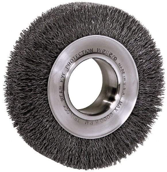 Baldor - 8" OD, 3/4" Arbor Hole, Crimped Wheel Brush - 3/4" Arbor Hole - Industrial Tool & Supply