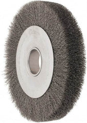 Weiler - 10" OD, 2" Arbor Hole, Crimped Steel Wheel Brush - 1-5/8" Face Width, 1-7/8" Trim Length, 0.0118" Filament Diam, 4,000 RPM - Industrial Tool & Supply