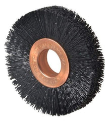 Weiler - 2" OD, 1/2" Arbor Hole, Crimped Nylon Wheel Brush - 3/8" Face Width, 1/2" Trim Length, 0.014" Filament Diam, 20,000 RPM - Industrial Tool & Supply