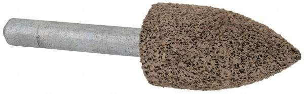 Cratex - 11/16" Head Diam x 1-1/4" Thickness, A12, Pointed Tree End, Aluminum Oxide Mounted Point - Very Coarse Grade, 36 Grit, 27,370 RPM - Industrial Tool & Supply