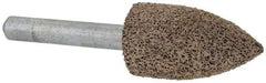 Cratex - 11/16" Head Diam x 1-1/4" Thickness, A12, Pointed Tree End, Aluminum Oxide Mounted Point - Very Coarse Grade, 36 Grit, 27,370 RPM - Industrial Tool & Supply