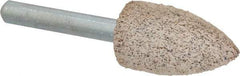 Cratex - 11/16" Head Diam x 1-1/4" Thickness, A12, Pointed Tree End, Aluminum Oxide Mounted Point - Very Coarse Grade, 36 Grit, 27,370 RPM - Industrial Tool & Supply