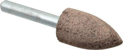 Cratex - 11/16" Head Diam x 1-1/4" Thickness, A12, Pointed Tree End, Aluminum Oxide Mounted Point - Very Coarse Grade, 36 Grit, 27,370 RPM - Industrial Tool & Supply