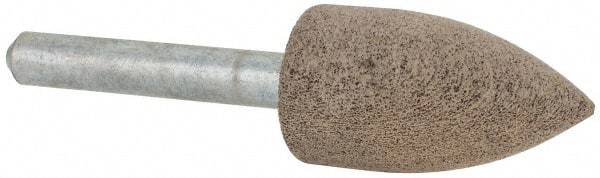 Cratex - 11/16" Head Diam x 1-1/4" Thickness, A12, Pointed Tree End, Aluminum Oxide Mounted Point - Medium Grade, 80 Grit, 27,370 RPM - Industrial Tool & Supply