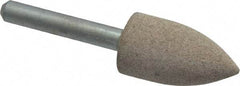 Cratex - 11/16" Head Diam x 1-1/4" Thickness, A12, Pointed Tree End, Aluminum Oxide Mounted Point - Medium Grade, 80 Grit, 27,370 RPM - Industrial Tool & Supply