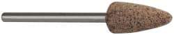 Cratex - 3/8" Head Diam x 3/4" Thickness, B52, Pointed End, Aluminum Oxide Mounted Point - Very Coarse Grade, 36 Grit, 21,000 RPM - Industrial Tool & Supply
