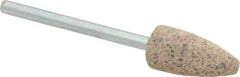 Cratex - 3/8" Head Diam x 3/4" Thickness, B52, Pointed End, Aluminum Oxide Mounted Point - Very Coarse Grade, 36 Grit, 21,000 RPM - Industrial Tool & Supply