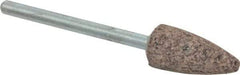 Cratex - 3/8" Head Diam x 3/4" Thickness, B52, Pointed End, Aluminum Oxide Mounted Point - Very Coarse Grade, 36 Grit, 21,000 RPM - Industrial Tool & Supply