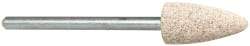 Cratex - 3/8" Head Diam x 3/4" Thickness, B52, Pointed End, Aluminum Oxide Mounted Point - Medium Grade, 80 Grit, 21,000 RPM - Industrial Tool & Supply