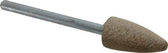 Cratex - 3/8" Head Diam x 3/4" Thickness, B52, Pointed End, Aluminum Oxide Mounted Point - Medium Grade, 80 Grit, 21,000 RPM - Industrial Tool & Supply