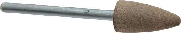 Cratex - 3/8" Head Diam x 3/4" Thickness, B52, Pointed End, Aluminum Oxide Mounted Point - Medium Grade, 80 Grit, 21,000 RPM - Industrial Tool & Supply