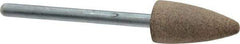 Cratex - 3/8" Head Diam x 3/4" Thickness, B52, Pointed End, Aluminum Oxide Mounted Point - Medium Grade, 80 Grit, 21,000 RPM - Industrial Tool & Supply