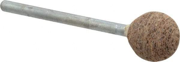 Cratex - 1/2" Head Diam x 1/2" Thickness, B121, Ball End, Aluminum Oxide Mounted Point - Very Coarse Grade, 36 Grit, 21,000 RPM - Industrial Tool & Supply