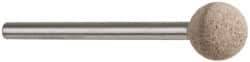 Cratex - 3/8" Head Diam, B122, Ball End, Mounted Point - Medium Grade, 80 Grit - Industrial Tool & Supply