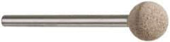 Cratex - 3/8" Head Diam, B122, Ball End, Mounted Point - Medium Grade, 80 Grit - Industrial Tool & Supply