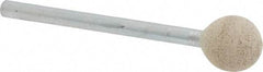 Cratex - 3/8" Head Diam, B122, Ball End, Mounted Point - Medium Grade, 80 Grit - Industrial Tool & Supply