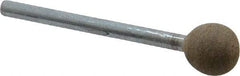 Cratex - 3/8" Head Diam, B122, Ball End, Mounted Point - Medium Grade, 80 Grit - Industrial Tool & Supply