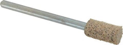 Cratex - 1/4" Head Diam x 1/2" Thickness, W163, Cylinder End, Aluminum Oxide Mounted Point - Very Coarse Grade, 36 Grit, 26,250 RPM - Industrial Tool & Supply