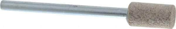 Cratex - 1/4" Head Diam x 1/2" Thickness, W163, Cylinder End, Aluminum Oxide Mounted Point - Medium Grade, 80 Grit, 26,250 RPM - Industrial Tool & Supply
